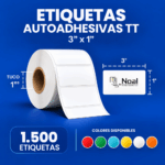 rollo de etiquetas transferencia termica 3" x 1" a 1 columna x 1500 unidades