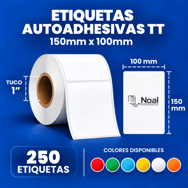 etiquetas adhesivas tt 15 x 10 cm 250 unidades tuco 1"