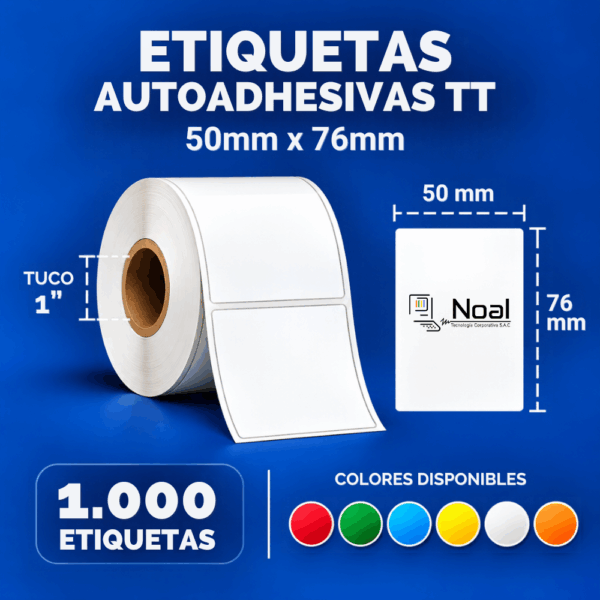 etiquetas adhesivas tt 50x76mm 1000 tuco 1"