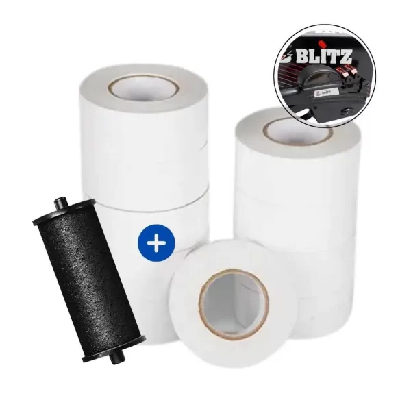 combo blitz p16 tintero y etiquetas blancas 22x16mm