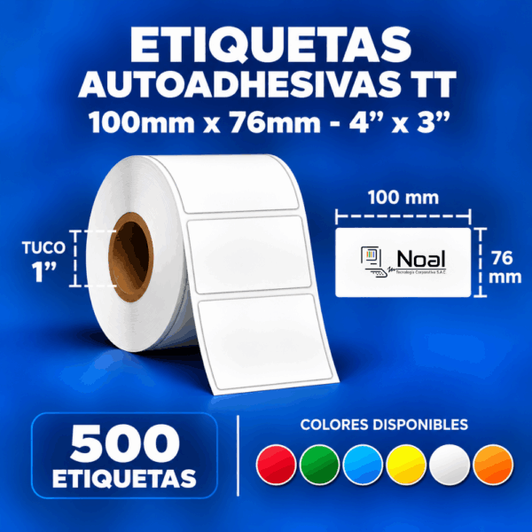 etiquetas adhesivas tt 10 x 7.6 cm 500 unidades tuco 1''