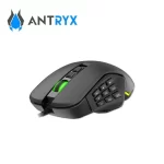 mouse gamer antryx chrome storm xcalibur, dpi 16400, 9 botones, rgb, color negro