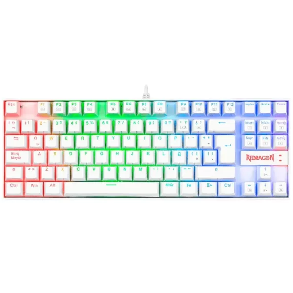 teclado mecanico redragon blanco kumara k552w switch rojo rgb