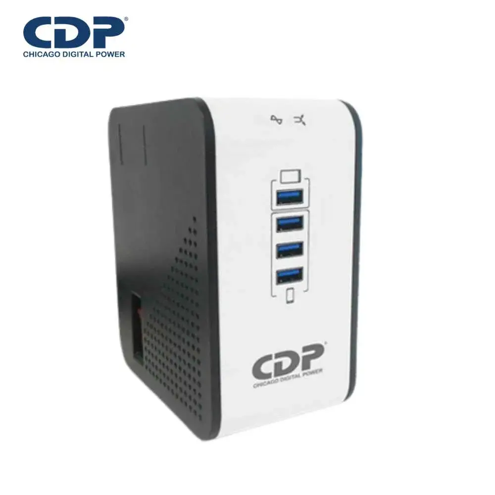 1-1-10.webp ESTABILIZADOR CDP R2CU-AVR1008I 1000VA/500W 8 SALIDAS 4 PUERTOS USB - Imagen 1