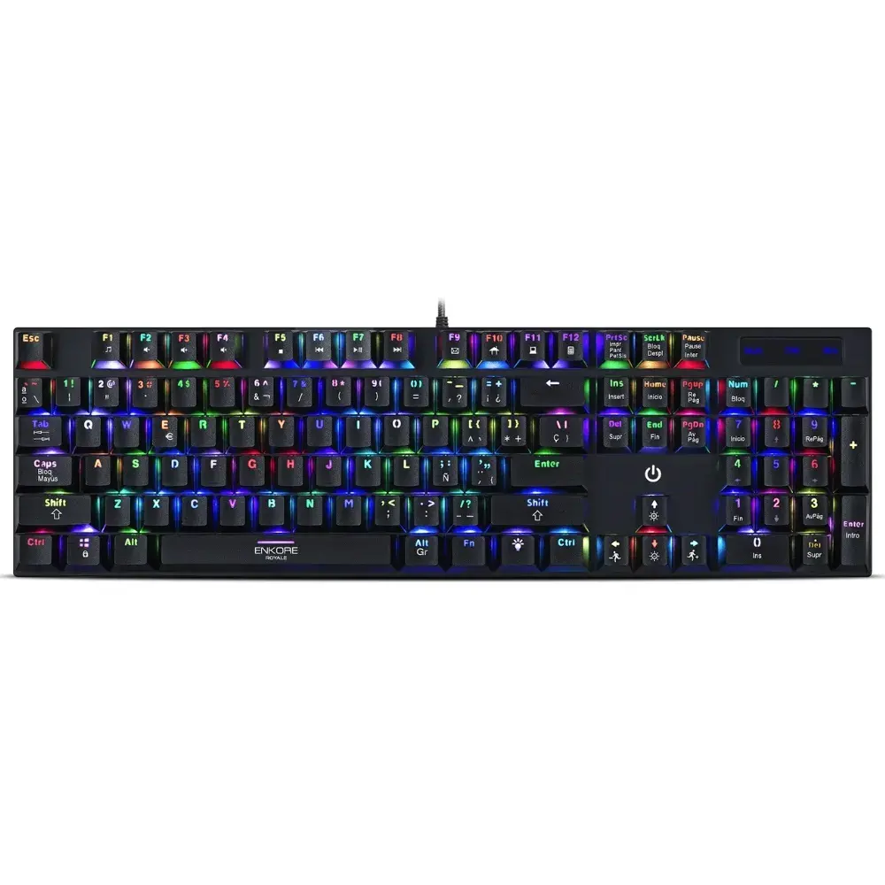 1-10-4.webp Teclado Mecanico Enkore Royale ENK 1003 Iluminacion RGB Switch Rojo USB Negro - Imagen 1