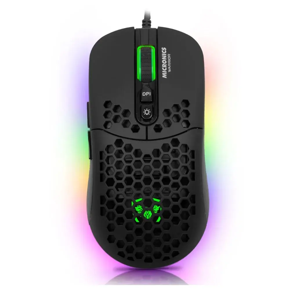 1-16-3.webp Mouse Gamer Alambrico Micronics Warrior MIC GM827 RGB DPI 7200 Color Negro - Imagen 1