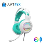 Audifono gamer Antryx Iris W, cancelacion de ruido, 7.1 virtual, con microfono, USB, color turquesa