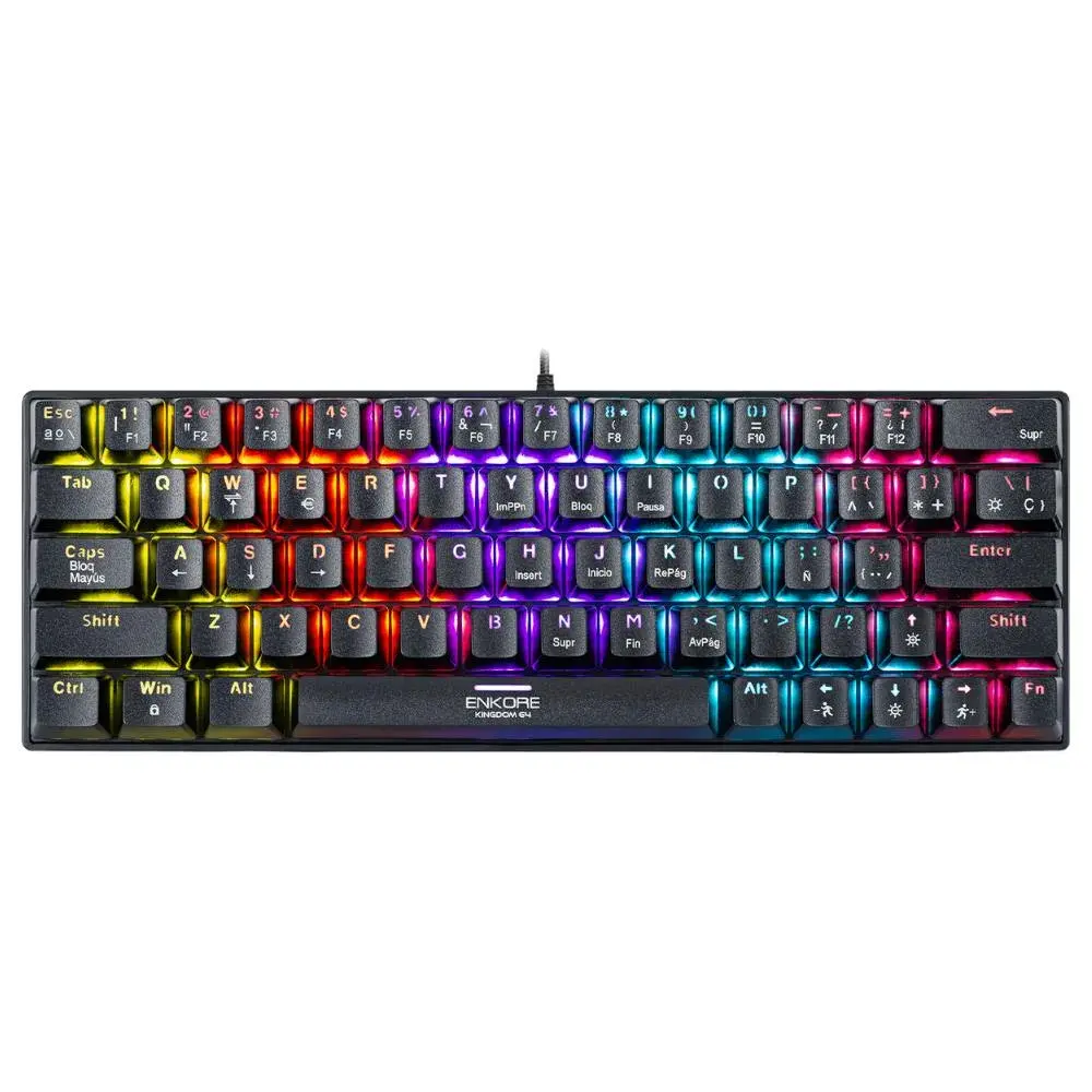 1-30.webp Teclado Gamer Mecánico Enkore Kingdom 64 ENK-1008 iluminación RGB Switch Rojo - Imagen 1