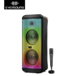 Parlante Bluetooth con microfono alambrico Eversound Vibratto 8″ x 2 EV 5008 RGB