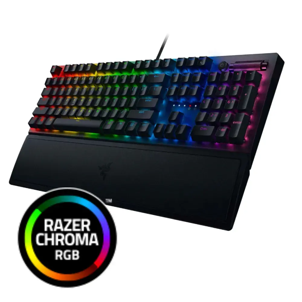 1-8-4.webp Teclado Razer Blackwidow V3 Mecanico Switch Yellow 80M US Chroma Black - Imagen 1