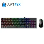 Kit teclado y mouse gamer Antryx GC 3100, switch azul, USB, luces RGB Rainbow, color negro - Imagen 2
