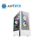 Case gamer Antryx RX 460 Mesh, FAN X3, con vidrio templado, USB, color blanco