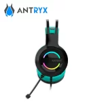 Audifono gamer Antryx Iris K, cancelacion de ruido, 7.1 virtual, con microfono, USB, color turquesa - Imagen 3