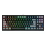 Teclado mecanico Antryx MK840L TKL, switch azul, luces RGB Rainbow, color negro y gris - Imagen 2