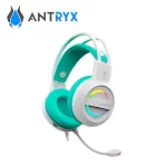 Audifono gamer Antryx Iris W, cancelacion de ruido, 7.1 virtual, con microfono, USB, color turquesa - Imagen 4