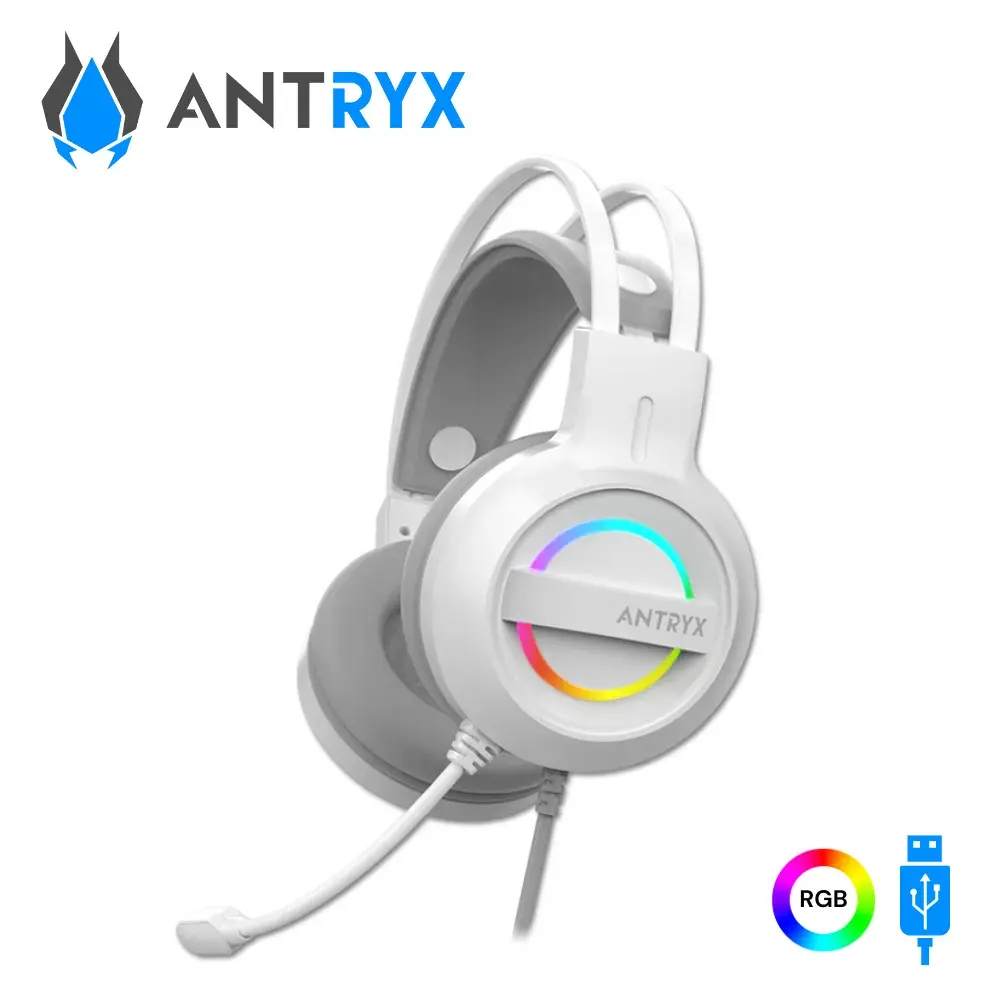 5-1-4.webp Audifono gamer Antryx Iris W, cancelacion de ruido, 7.1 virtual, con microfono, USB, color gris - Imagen 1