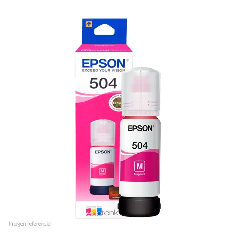 504-magenta.webp Botella de Tinta Epson T504 70ml Color Magenta - Imagen 1