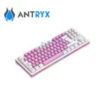 Teclado Mecanico TKL Antryx Chrome Storm MK840, switch rojo, luces RGB, USB, color rosado - Imagen 3