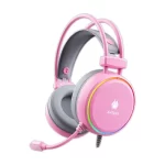 Audifono gamer Antryx Kirby, virual 7.1, USB, con microfono, RGB color rosa - Imagen 2