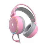 Audifono gamer Antryx Kirby, virual 7.1, USB, con microfono, RGB color rosa - Imagen 3