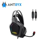 Audifono Antryx Enigma SE, con microfono, luces RGB, USB, color gris - Imagen 3