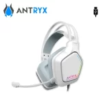 Audifono Antryx Enigma SE, con microfono, luces RGB, USB, color blanco