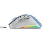 Mouse Genius Ergo 9000s Pro RGB Wireless Bluetooth Recargable Celeste - Imagen 3