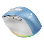 Mouse Genius Ergo 9000s Pro RGB Wireless Bluetooth Recargable Celeste - Imagen 4