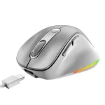 Mouse Genius Ergo 9000s Pro RGB Wireless Bluetooth Recargable Silver - Imagen 2