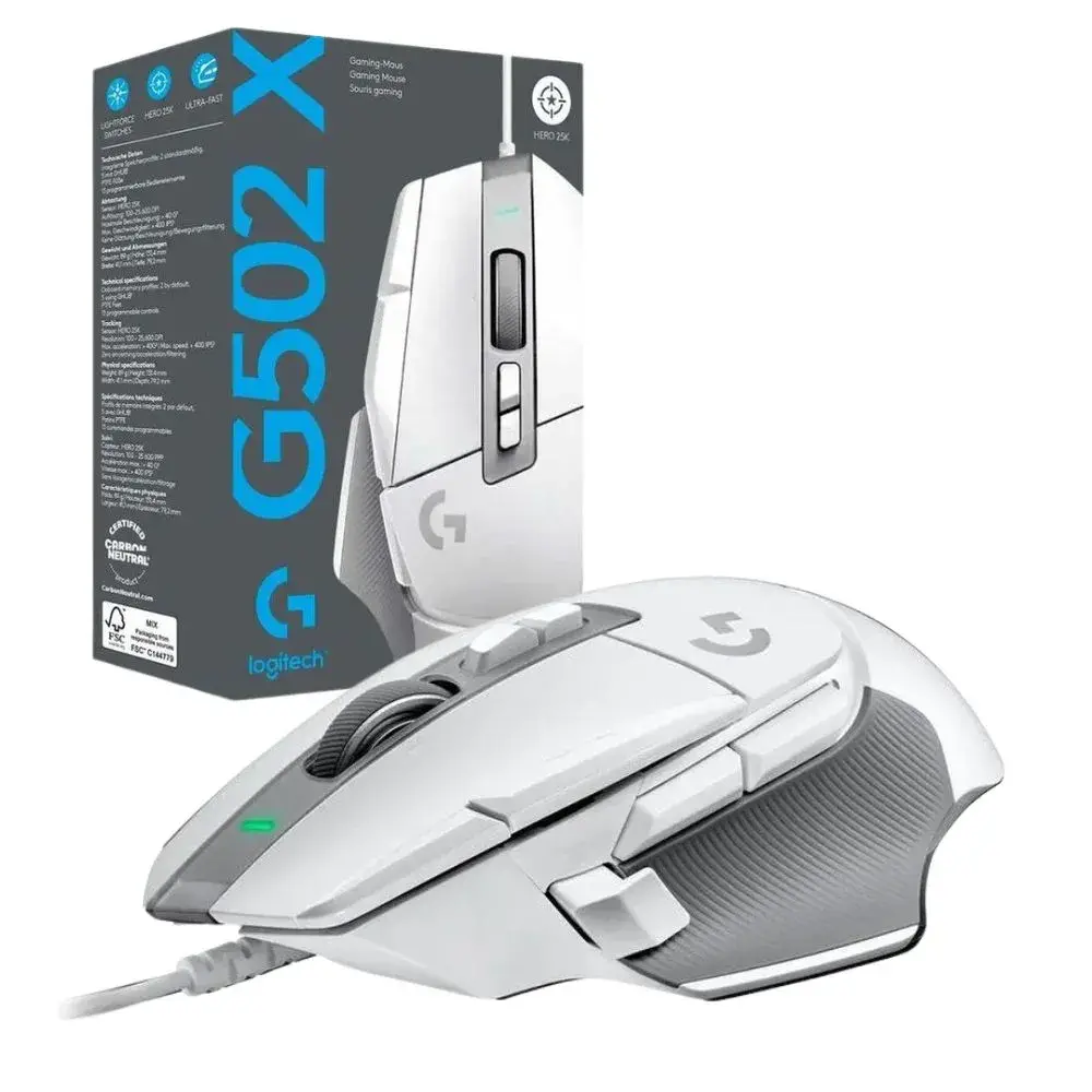 G502-X-HERO-3.webp Mouse Logitech G502 X Hero USB 25k DPI Lightforce Blanco - Imagen 1