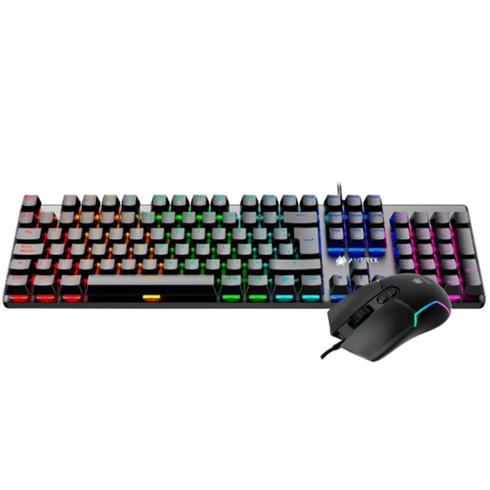 GC-3500 Teclado mecanico Antryx GC 3500, switch rojo, luces RGB Rainbow, USB, color negro - Imagen 1