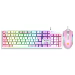 Kit teclado y mouse gamer Antryx GC 5400, switch azul, mecanico, USB, color rosado - Imagen 2