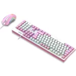 Kit teclado y mouse gamer Antryx GC 5400, switch azul, mecanico, USB, color rosado - Imagen 3