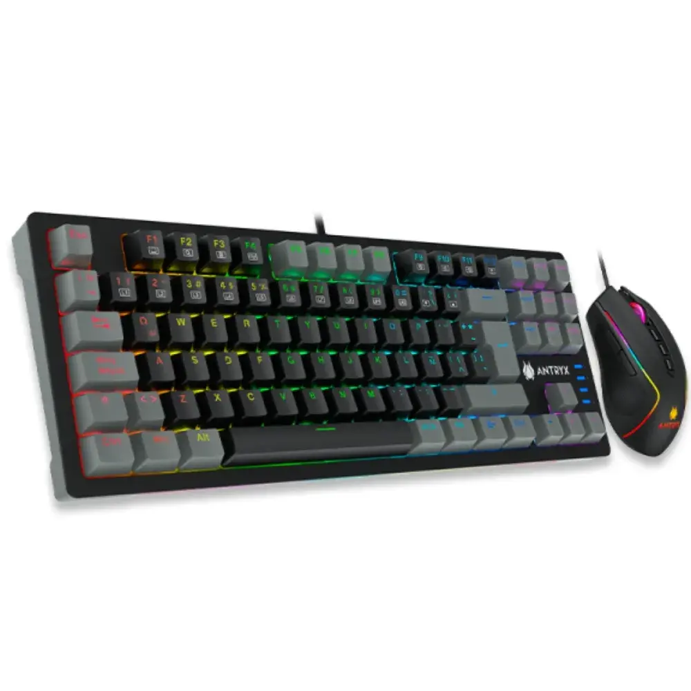 GC-5500.webp Kit teclado y mouse gamer Antryx GC 5500, switch azul, mecanico, USB, color negro - Imagen 1
