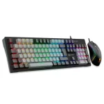Kit teclado y mouse gamer Antryx GC 5600, switch azul, mecanico, USB, color negro
