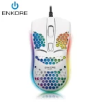Mouse Gamer Geox Ekm 121 USB Luces LED RGB Blanco