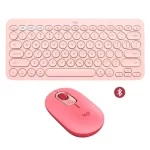 Combo Logitech Teclado Multidispositivo K380 y Mouse Inalámbrico POP Rosa Coral