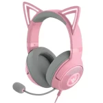 Audífono Razer Kraken Kitty V2 Quartz, conexion USB, RGB Chroma, color rosado