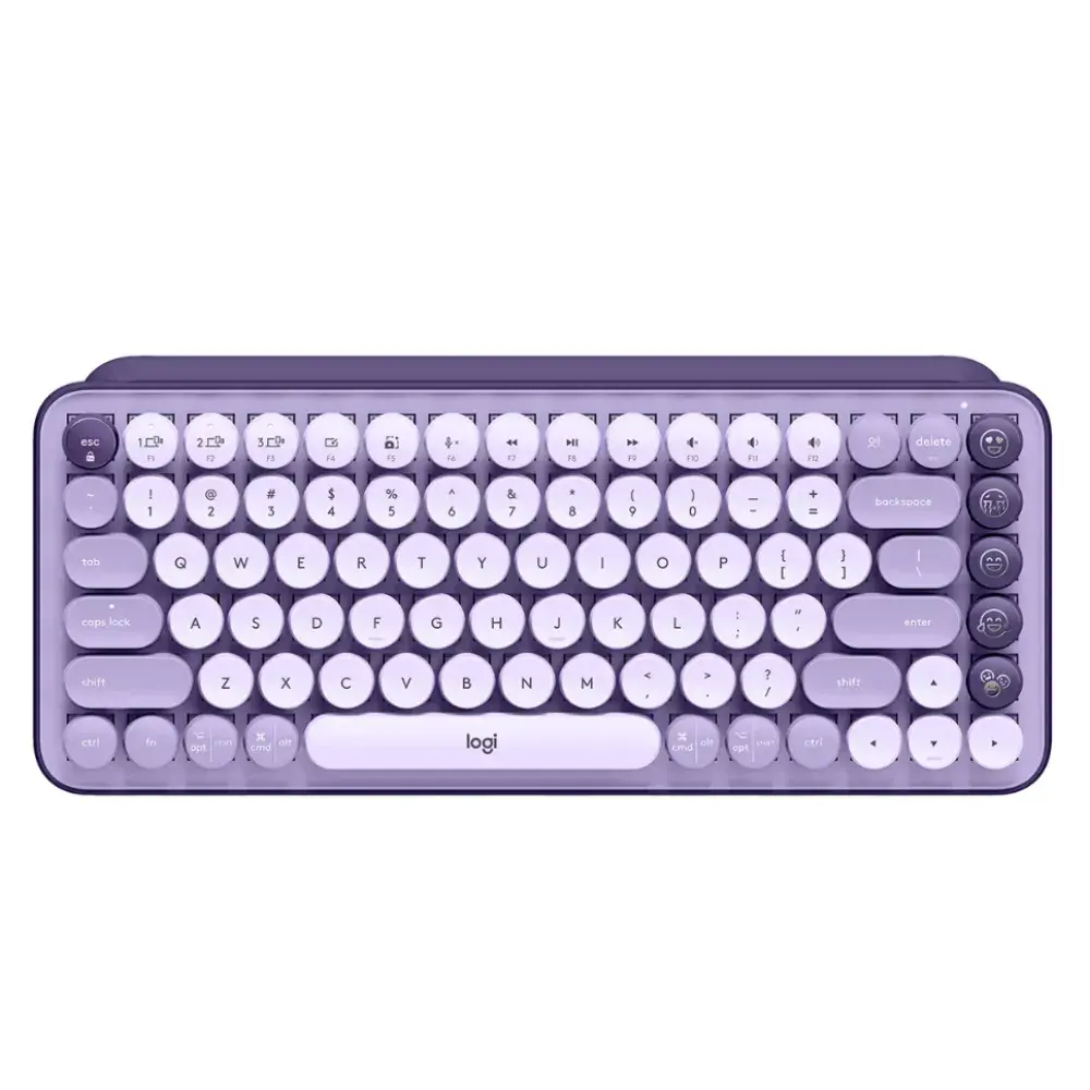 LAVANDA.webp Teclado mecanico Logitech POP Keys, conexion bluetooth, switch marron, color lavanda - Imagen 1