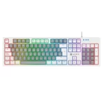 Teclado mecanico Antryx MK860L, switch morado, luces RGB Rainbow, USB, color blanco - Imagen 2