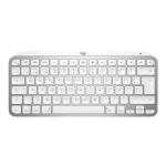 Teclado Logitech MX Keys mini, conexion inalambrica, sesores de proximidad, color gris palido