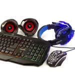 Combo Gamer Halion Racer Alambrico Audifono, teclado, mouse y parlantes USB Color Negro - Imagen 2