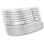 Teclado ergonomico Logitech Wave, conexion inalambrica, color blanco