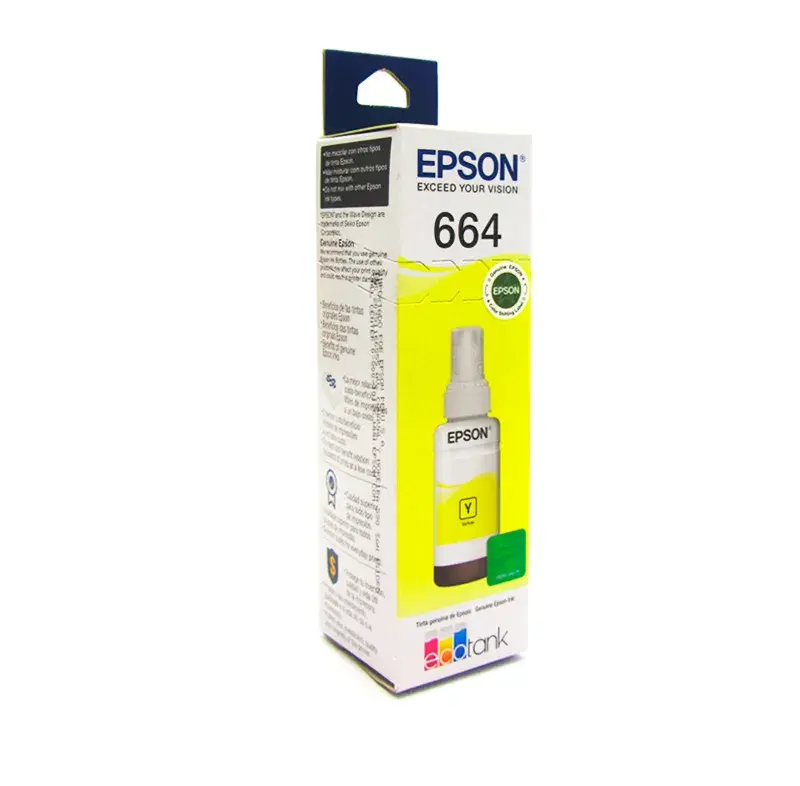 l-amarillo.webp Botella de Tinta Epson T664 70ml Color Amarillo - Imagen 1