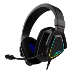 audifono antryx gh 850, con microfono, luces rgb, usb c, color negro