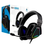 audifono antryx gh 850, con microfono, luces rgb, usb c, color negro