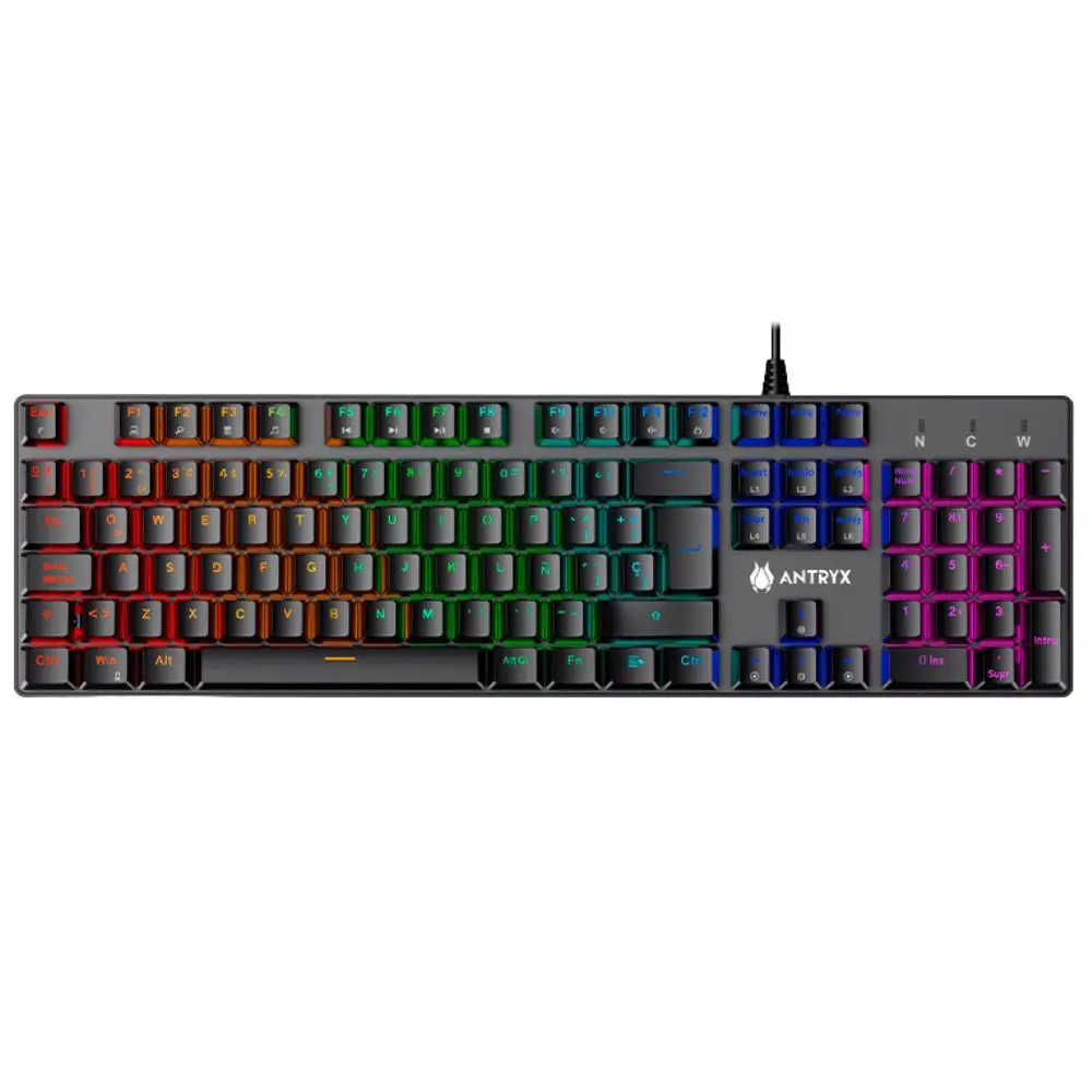 teclado mecanico antryx mk760l, switch rojo, luces rgb rainbow, color negro teclado mecanico antryx mk760l, switch rojo, luces rgb rainbow, color negro