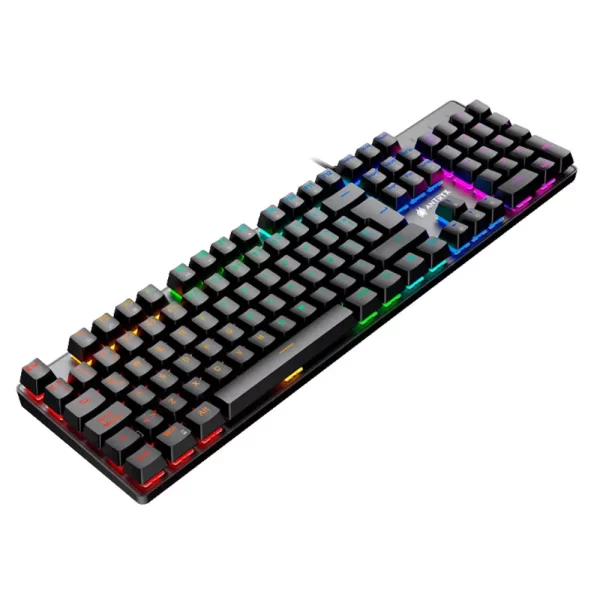 teclado mecanico antryx mk760l, switch rojo, luces rgb rainbow, color negro