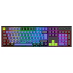 teclado mecanico antryx mk856 trix, switch rojo outemu, luces rgb, bluetooth, color negro