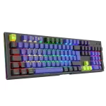 teclado mecanico antryx mk856 trix, switch rojo outemu, luces rgb, bluetooth, color negro